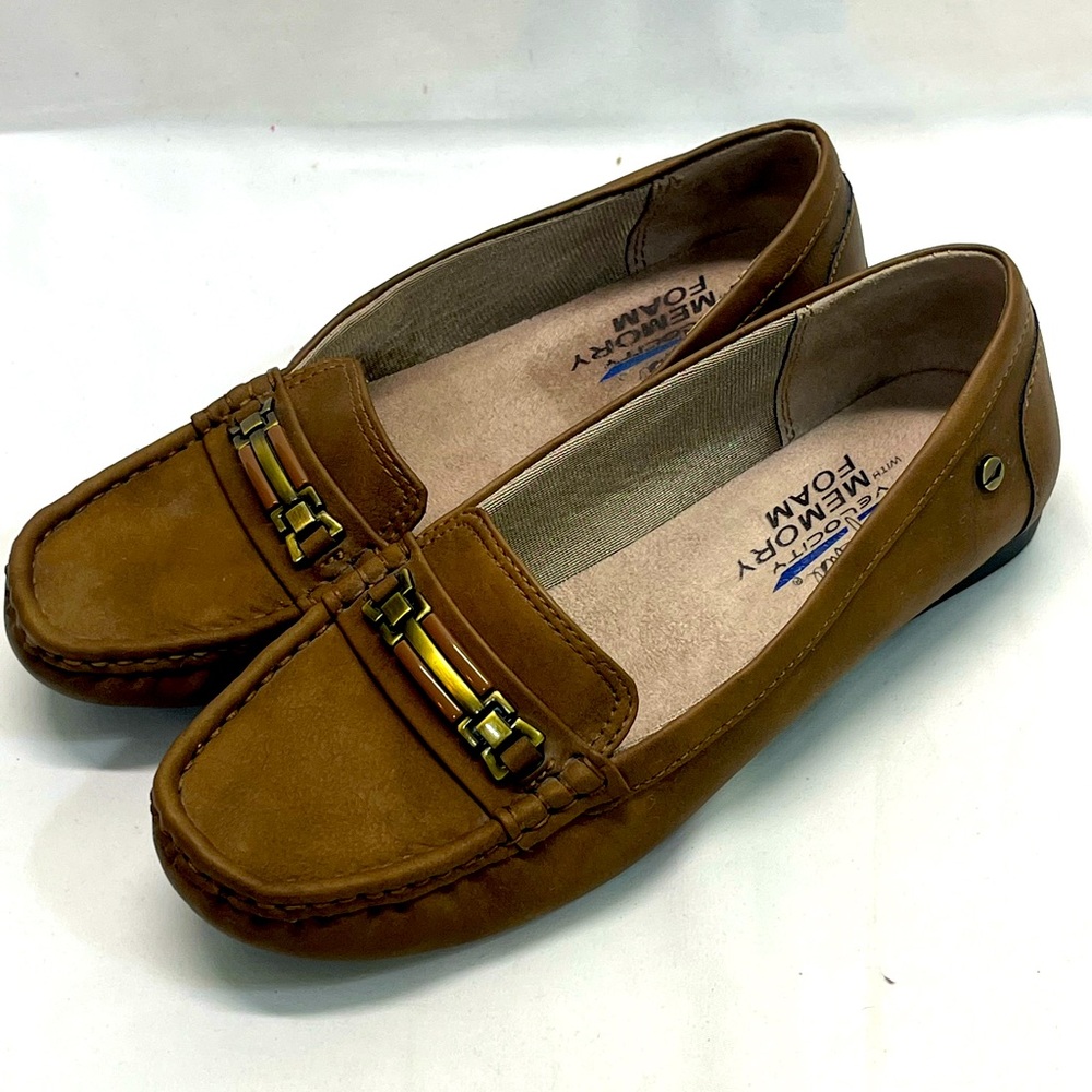 LIFE STRIDE VELOCITY SHOE WOMEN 6 BROWN W/MEMORY FOAM COMFY GRANDMA COTTAGECORE